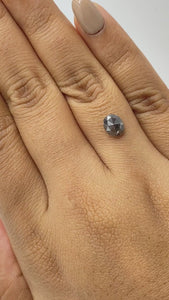 1.27ct | Salt & Pepper Oval Shape Rose Cut Diamond - Modern Rustic Diamond