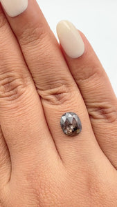 1.95ct | Salt & Pepper Oval Shape Rose Cut Diamond - Modern Rustic Diamond