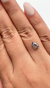 1.07ct | Salt & Pepper Shield Shape Rose Cut Diamond - Modern Rustic Diamond