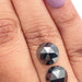 7.14cttw | Black Round Shape Rose Cut Diamond Matched Pair - Modern Rustic Diamond