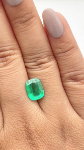 2.62ct | Brilliant Cut Cushion Shape Brazil Emerald - Modern Rustic Diamond
