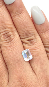 1.92ct |  Emerald Shape Step Cut Moonstone - Modern Rustic Diamond