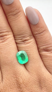 2.78ct | Brilliant Cut Cushion Shape Brazil Emerald - Modern Rustic Diamond