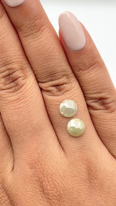 2.50cttw | Rustic  Round Shape Rose Cut Diamond Matched Pair - Modern Rustic Diamond
