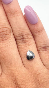 1.68ct | Black Pear Shape Rose Cut Diamond - Modern Rustic Diamond