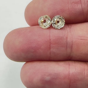 2.03cttw | I-J VVS-VS Round Shape Old European Cut Diamond Matched Pair - Modern Rustic Diamond