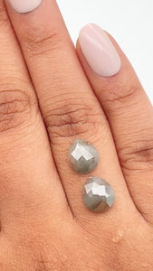 5.08cttw | Rustic  Pear Shape Rose Cut Diamond Matched Pair - Modern Rustic Diamond