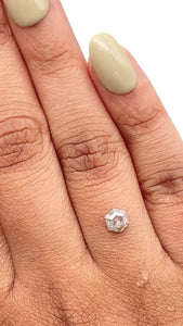 0.55ct | Salt & Pepper Hexagon Shape Rose Cut Diamond - Modern Rustic Diamond