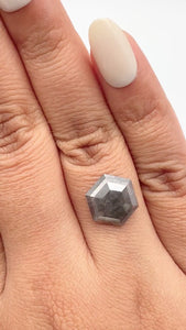 2.94ct | Rustic  Hexagon Shape Rose Cut Diamond - Modern Rustic Diamond