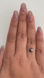 1.21ct | Salt & Pepper Hexagon Shape Rose Cut Diamond - Modern Rustic Diamond