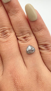 1.39ct | Salt & Pepper Pear Shape Rose Cut Diamond - Modern Rustic Diamond