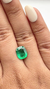 2.48ct | Brilliant Cut Cushion Shape Brazil Emerald - Modern Rustic Diamond