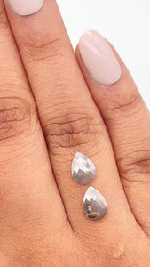 1.40cttw | Rustic  Pear Shape Brilliant Cut Diamond Matched Pair - Modern Rustic Diamond