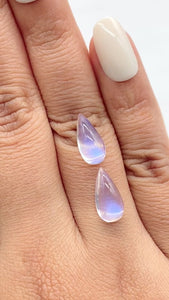 6.28cttw | Blue Pear Shape  Diamond Matched Pair - Modern Rustic Diamond
