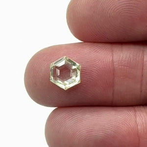 1.66ct | Light Color SI Hexagon Shape Rose Cut Diamond - Modern Rustic Diamond