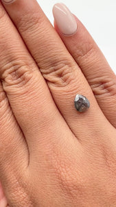 1.33ct | Salt & Pepper Pear Shape Rose Cut Diamond - Modern Rustic Diamond