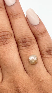 1.45ct | Salt & Pepper Cushion Shape Rose Cut Diamond - Modern Rustic Diamond