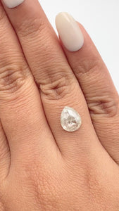 2.13ct | Rustic Pear Shape Rose Cut Diamond - Modern Rustic Diamond