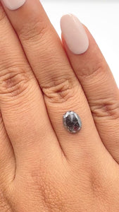 1.46ct | Salt & Pepper Oval Shape Rose Cut Diamond - Modern Rustic Diamond