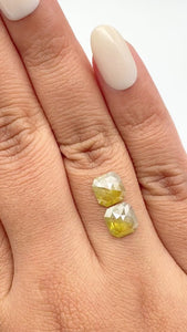 2.96cttw | Salt & Pepper Asscher Shape Step Cut Diamond Matched Pair - Modern Rustic Diamond