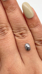 0.98ct | Salt & Pepper Cushion Shape Rose Cut Diamond - Modern Rustic Diamond