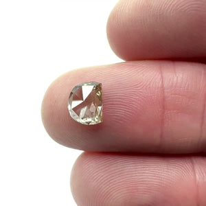 1.13ct | Champagne SI Half Moon Shape Rose Cut Diamond - Modern Rustic Diamond