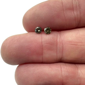 0.38cttw | Cognac VS-SI Round Shape Brilliant Cut Diamond Matched Pair - Modern Rustic Diamond