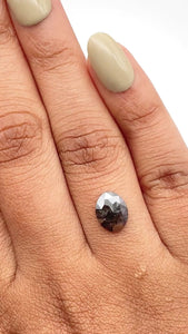 1.25ct | Salt & Pepper Oval Shape Rose Cut Diamond - Modern Rustic Diamond