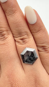 3.91ct | Rustic Hexagon Shape Rose Cut Diamond - Modern Rustic Diamond