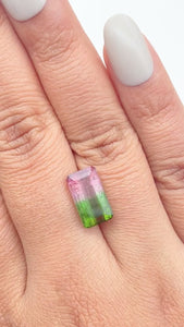 4.75ct |  Emerald Shape Step Cut Tourmaline - Modern Rustic Diamond