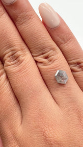 1.08ct | Salt & Pepper Hexagon Shape Rose Cut Diamond - Modern Rustic Diamond