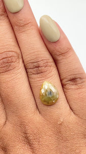 2.80ct | Salt & Pepper Pear Shape Rose Cut Diamond - Modern Rustic Diamond