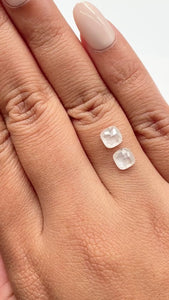 1.89cttw | Salt & Pepper Cushion Shape Rose Cut Diamond Matched Pair - Modern Rustic Diamond