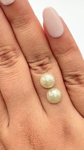 4.46cttw | Rustic  Round Shape Rose Cut Diamond Matched Pair - Modern Rustic Diamond