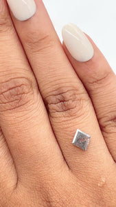 0.73ct | Salt & Pepper Lozenge Shape Step Cut Diamond - Modern Rustic Diamond