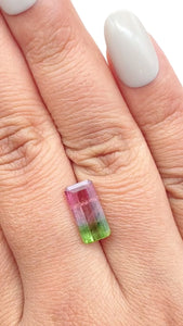 3.05ct |  Emerald Shape Step Cut Tourmaline - Modern Rustic Diamond