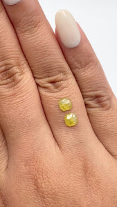 1.28cttw | Rustic  Asscher Shape Step Cut Diamond Matched Pair - Modern Rustic Diamond