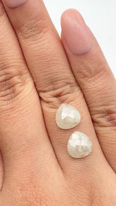 3.90cttw | Rustic  Pear Shape Rose Cut Diamond Matched Pair - Modern Rustic Diamond
