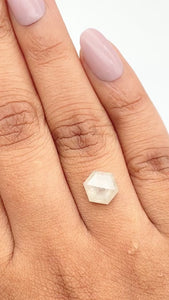2.25ct | Rustic  Hexagon Shape Rose Cut Diamond - Modern Rustic Diamond