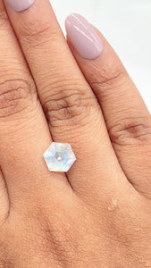 2.16ct |  Hexagon Shape Step Cut Moonstone - Modern Rustic Diamond