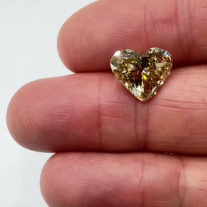 5.26ct | Champagne SI Heart Shape Old Mine Cut Diamond - Modern Rustic Diamond