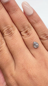 0.96ct | Salt & Pepper Pear Shape Rose Cut Diamond - Modern Rustic Diamond