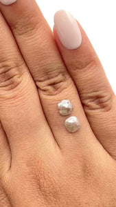 1.83cttw | Rustic  Cushion Shape Rose Cut Diamond Matched Pair - Modern Rustic Diamond