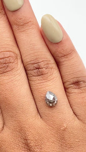 1.16ct | Salt & Pepper Pear Shape Rose Cut Diamond - Modern Rustic Diamond
