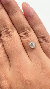 1.19ct | Salt & Pepper Hexagon Shape Rose Cut Diamond - Modern Rustic Diamond