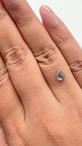 0.79ct | Salt & Pepper Pear Shape Rose Cut Diamond - Modern Rustic Diamond