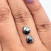 1.76cttw | Black Pear Shape Rose Cut Diamond Matched Pair - Modern Rustic Diamond