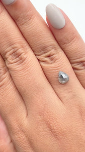 1.17ct | Salt & Pepper Pear Shape Rose Cut Diamond - Modern Rustic Diamond