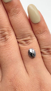 1.18ct | Salt & Pepper Oval Shape Rose Cut Diamond - Modern Rustic Diamond