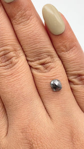 0.96ct | Salt & Pepper Cushion Shape Rose Cut Diamond - Modern Rustic Diamond